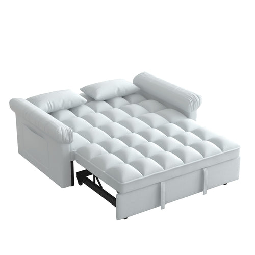 Loveseats Sofa Bed with Pull-out Bed,Adjsutable Back-Light grey