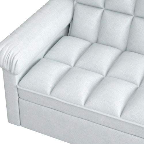 Loveseats Sofa Bed with Pull-out Bed,Adjsutable Back-Light grey