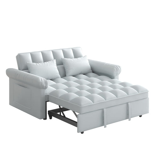 Loveseats Sofa Bed with Pull-out Bed,Adjsutable Back-Light grey