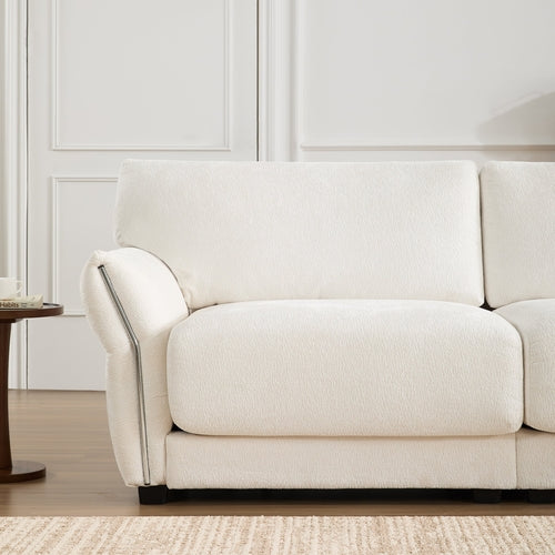 110' Modular Sectional Sofa, L-Shape with Extra-Wide Seat Cushion, USB