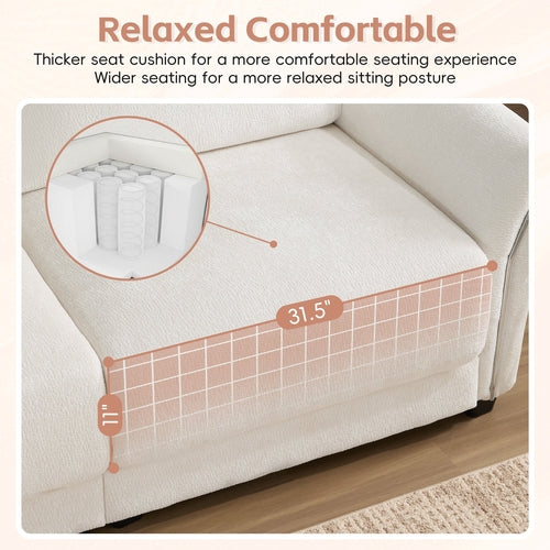 110' Modular Sectional Sofa, L-Shape with Extra-Wide Seat Cushion, USB