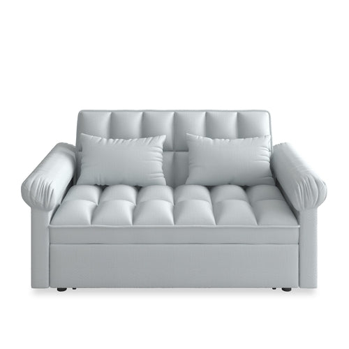 Loveseats Sofa Bed with Pull-out Bed,Adjsutable Back-Light grey